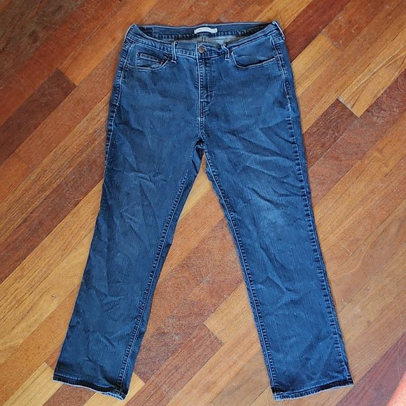 Levi's Denim - Levi's 505 Straight Dark Wash Jeans Size 14